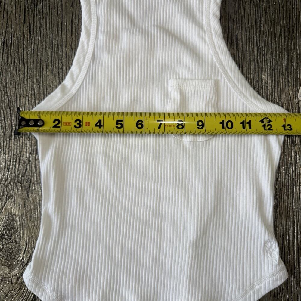 FREE PEOPLE MOVEMENT Wishful Ribbed Pocket Tank White Size Small - Picture 4 of 9